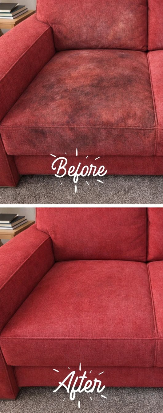 Before and after professional sofa cleaning result in Wednesbury