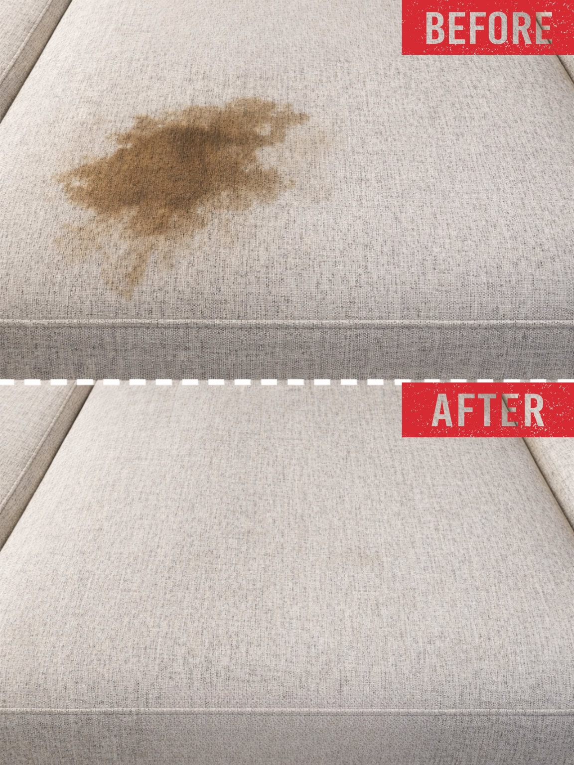 Close-up upholstery stain-removal result after cleaning in Wednesbury