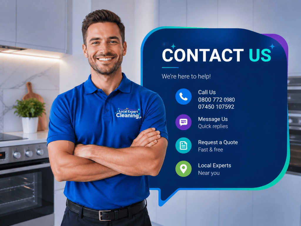 Contact Local Expert Cleaning for oven cleaning quotes by phone or WhatsApp