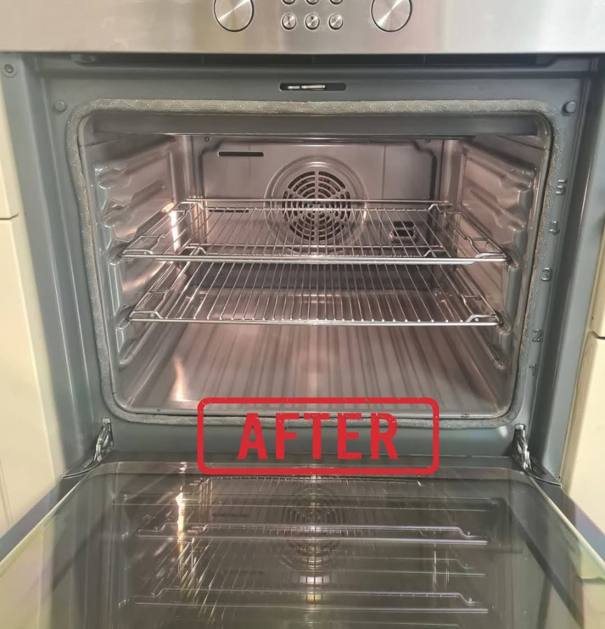 Oven after cleaning in Harborne with clean glass, racks and interior