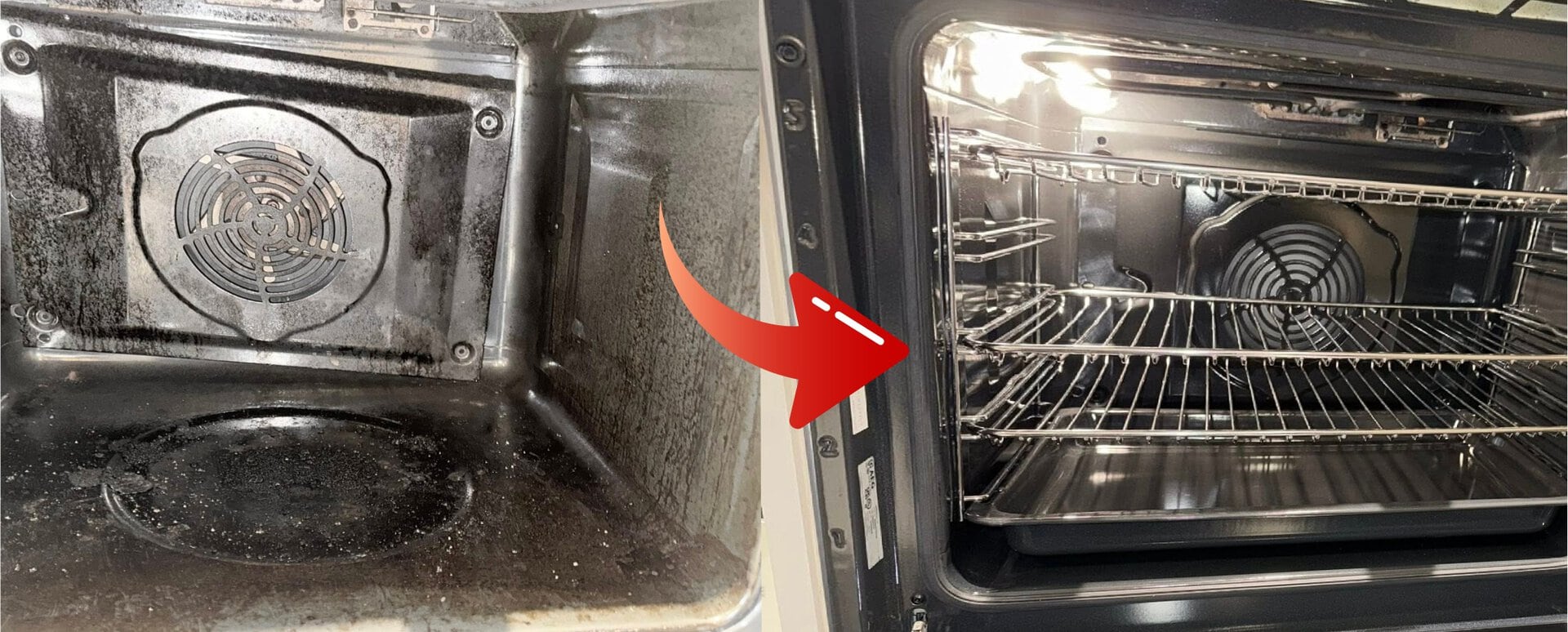 Before and after oven cleaning service in Tividale by Local Expert Cleaning