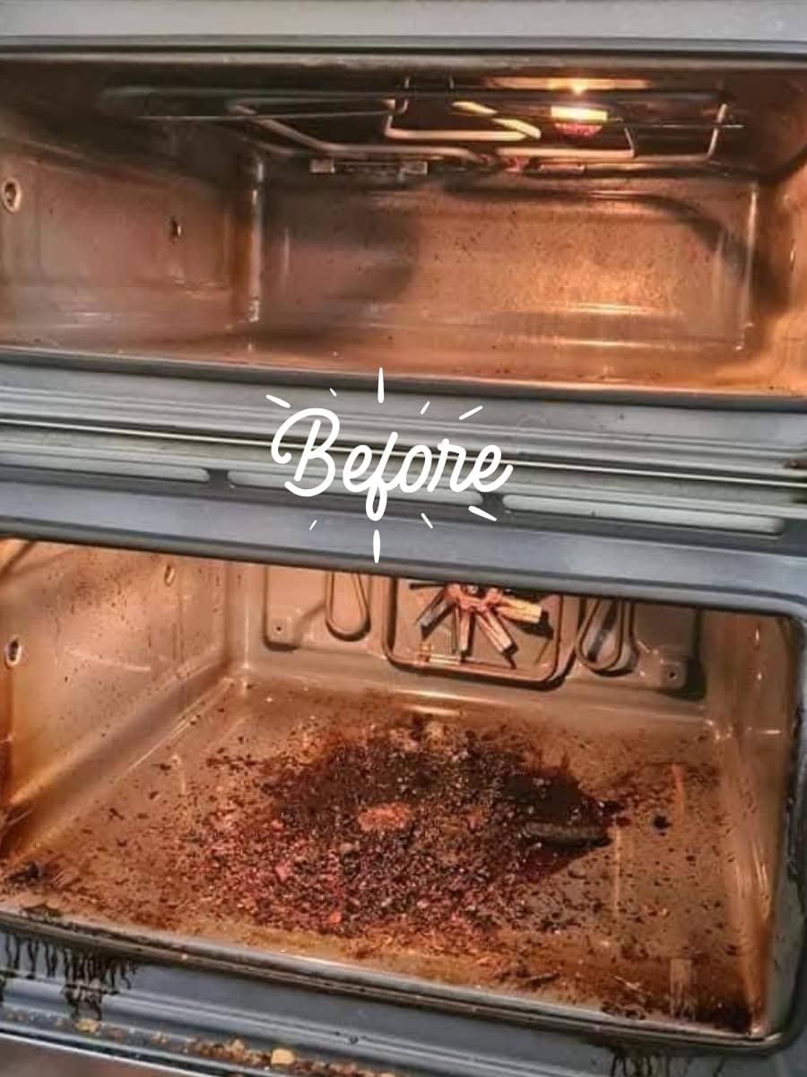Oven before cleaning in Tividale with dirty glass and used oven shelves