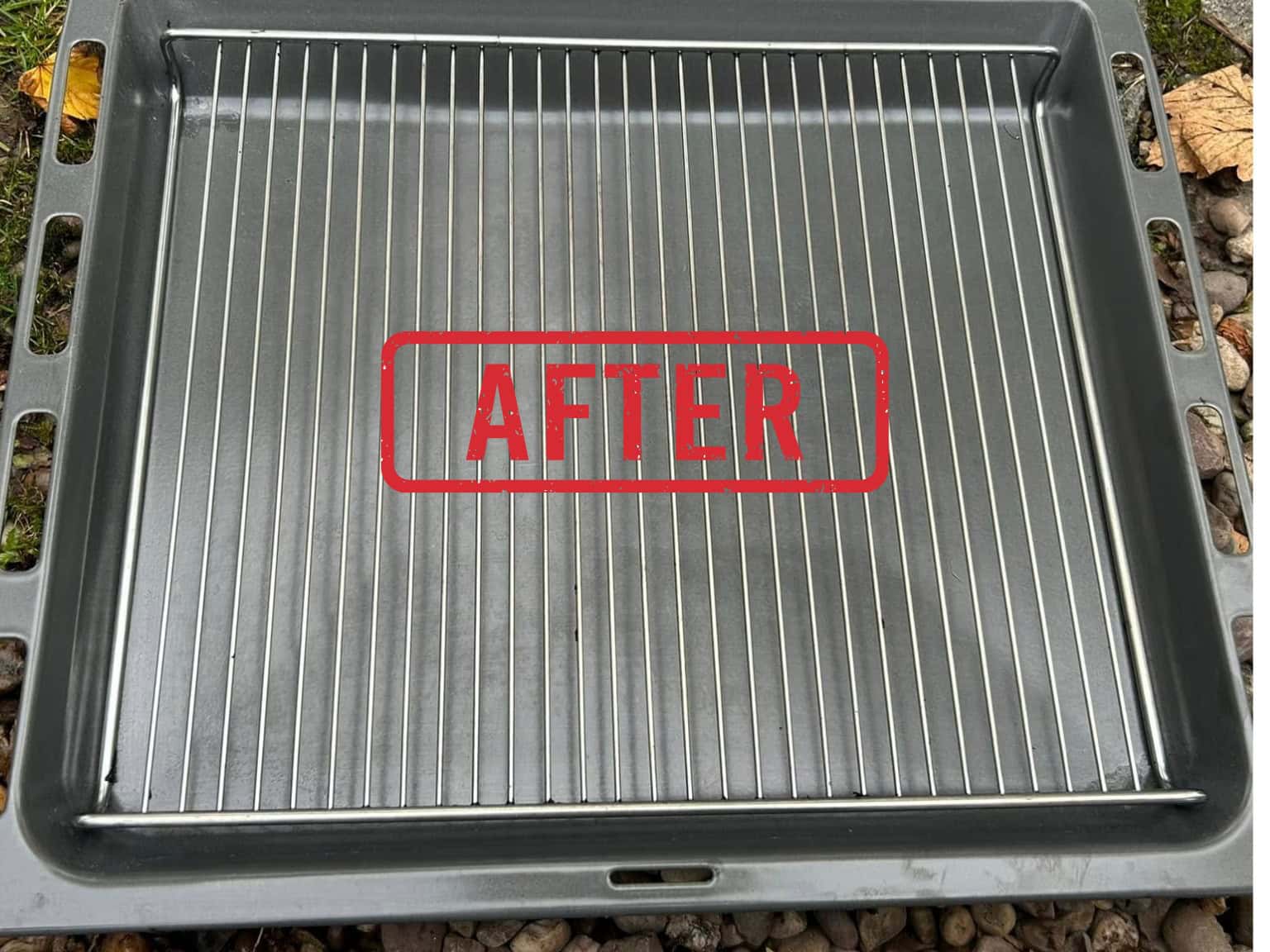 oven cleaning Shirley 6 After oven tray cleaning in Shirley showing a clean oven tray after professional cleaning