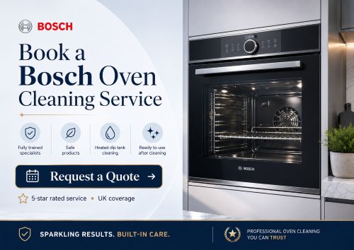 Book a Bosch oven cleaning service with Local Expert Cleaning for clean door glass racks trays and oven interior