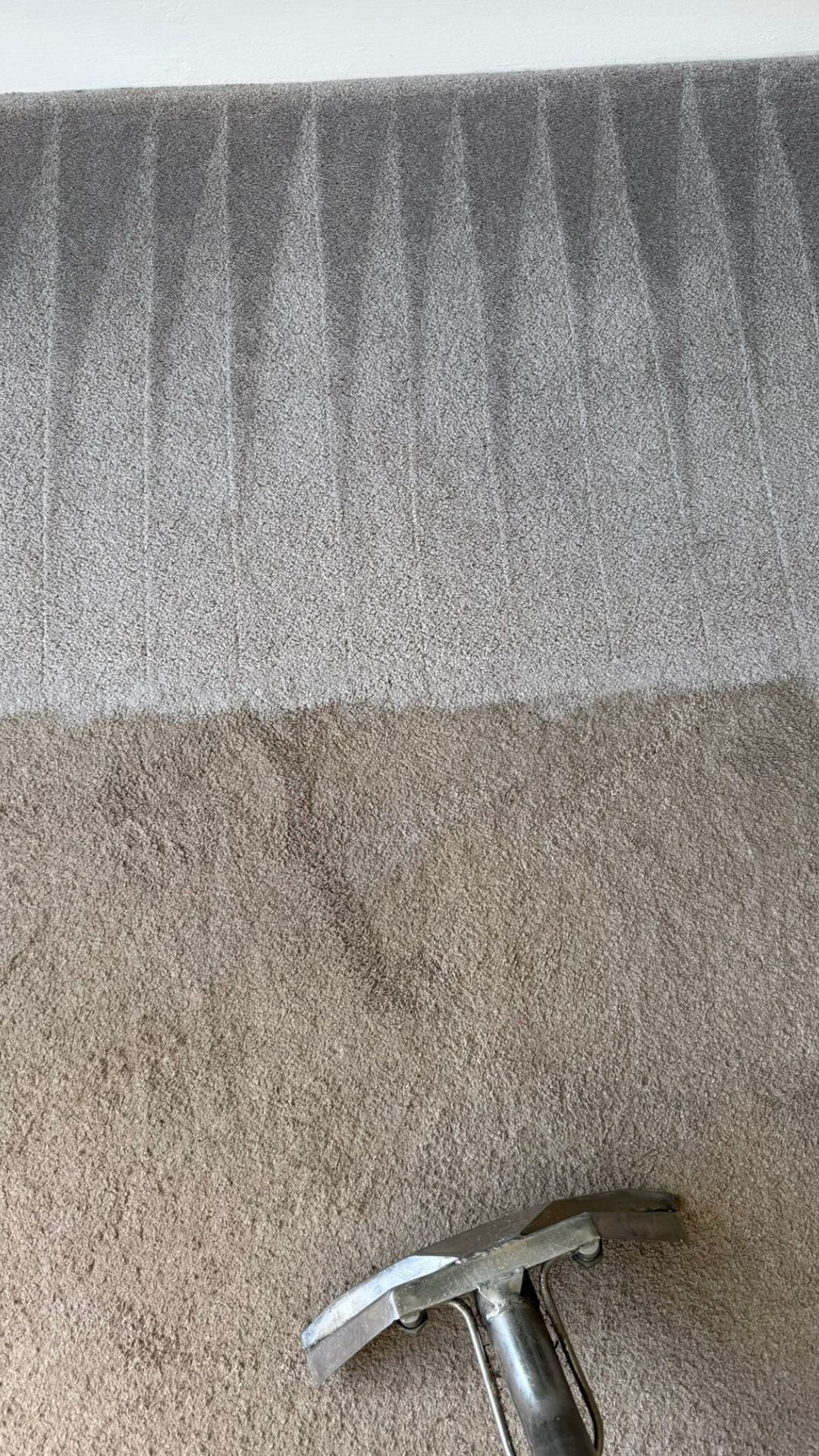 Before and after carpet cleaning in Great Barr showing improved carpet after extraction cleaning