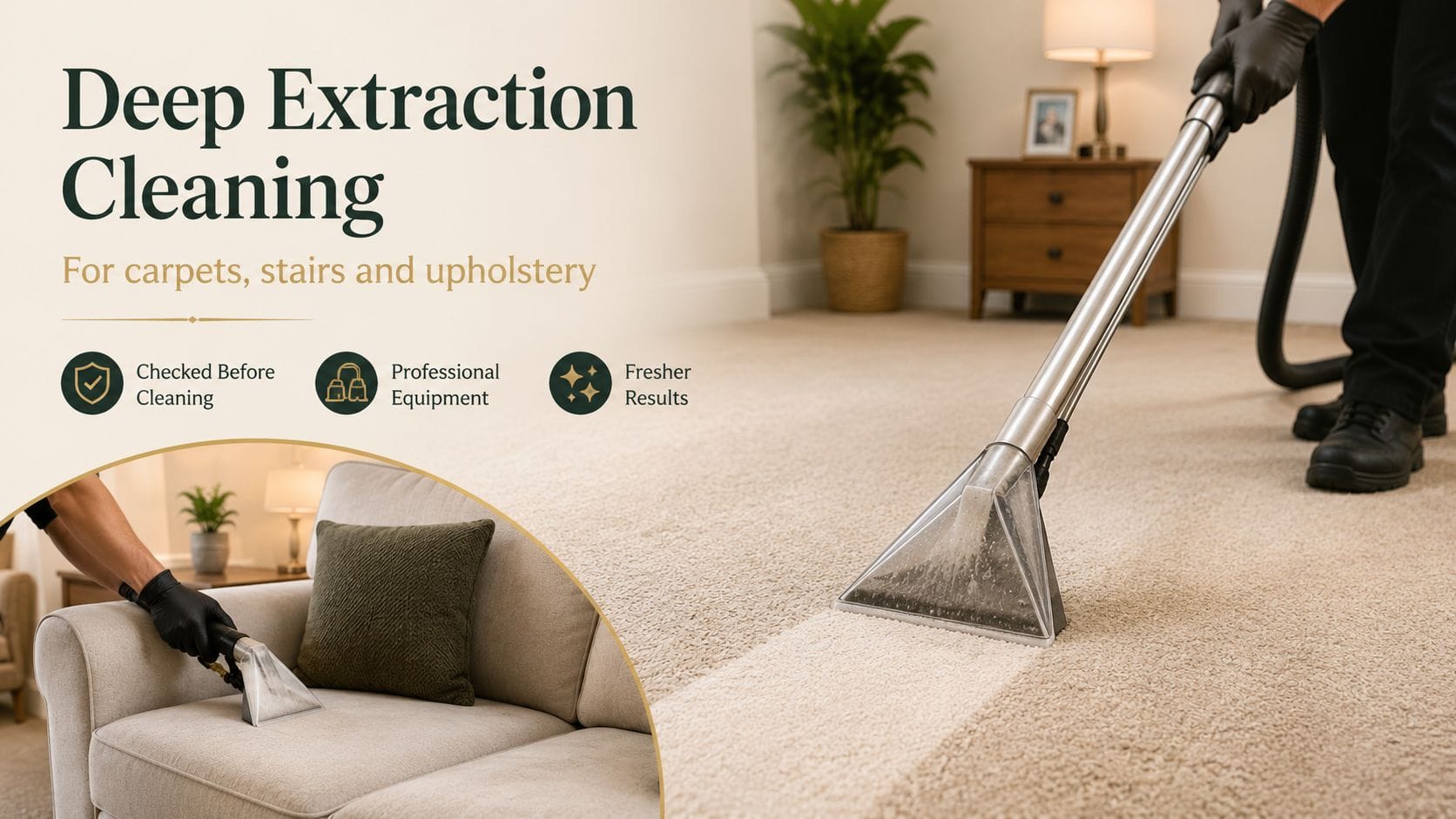 Deep extraction carpet and upholstery cleaning in Handsworth for carpets stairs and sofas