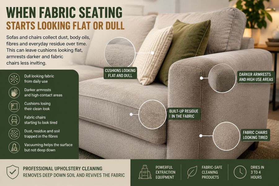 Rubery fabric sofa cleaning for dull seating areas darker armrests cushions and upholstered chairs