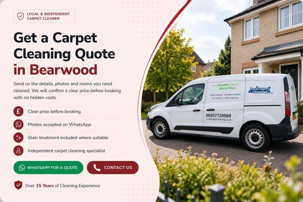 Get a carpet cleaning quote in Bearwood from an independent carpet cleaner with 15 years experience