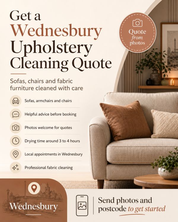 Requesting a professional upholstery cleaning quote in Wednesbury
