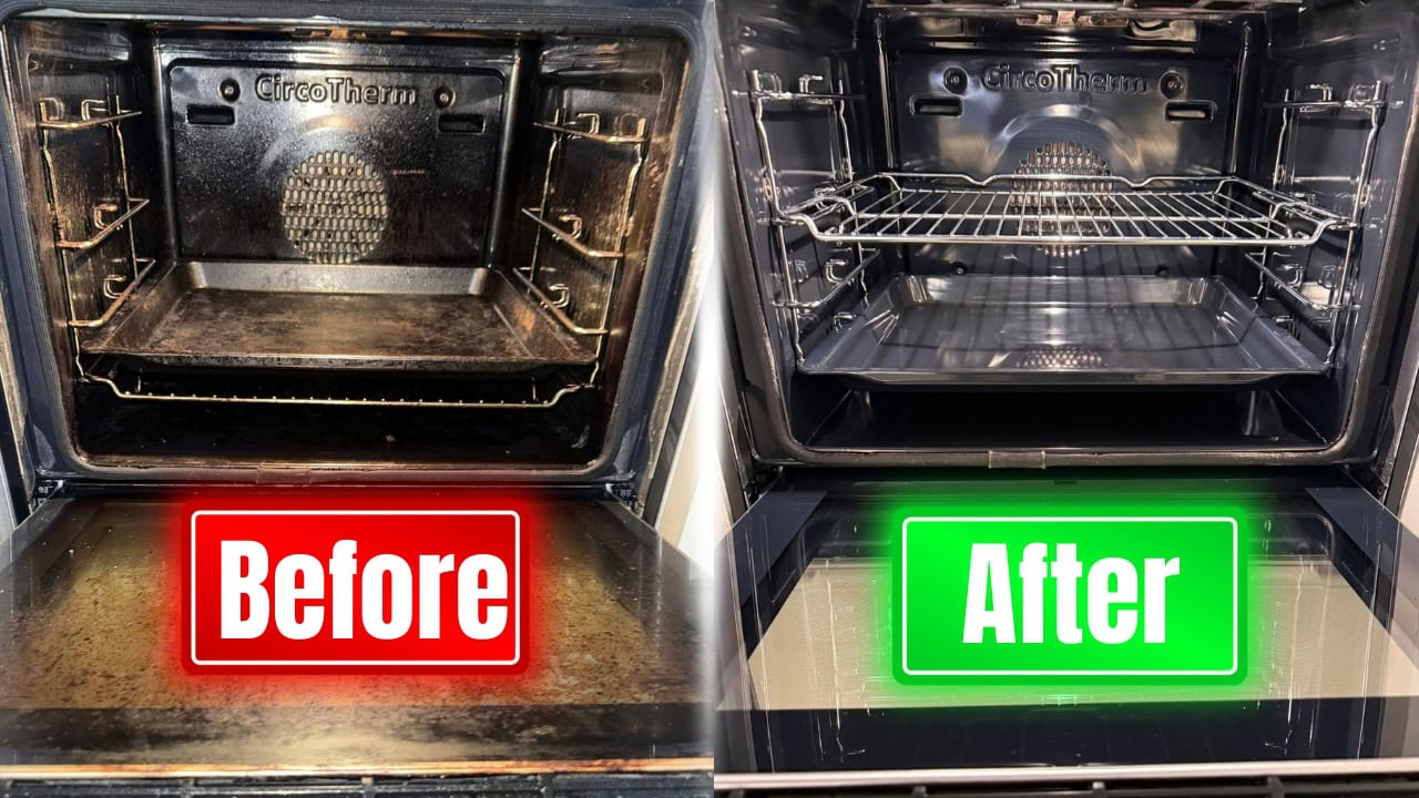 Oven cleaning in Great Barr showing before and after results by Local Expert Cleaning