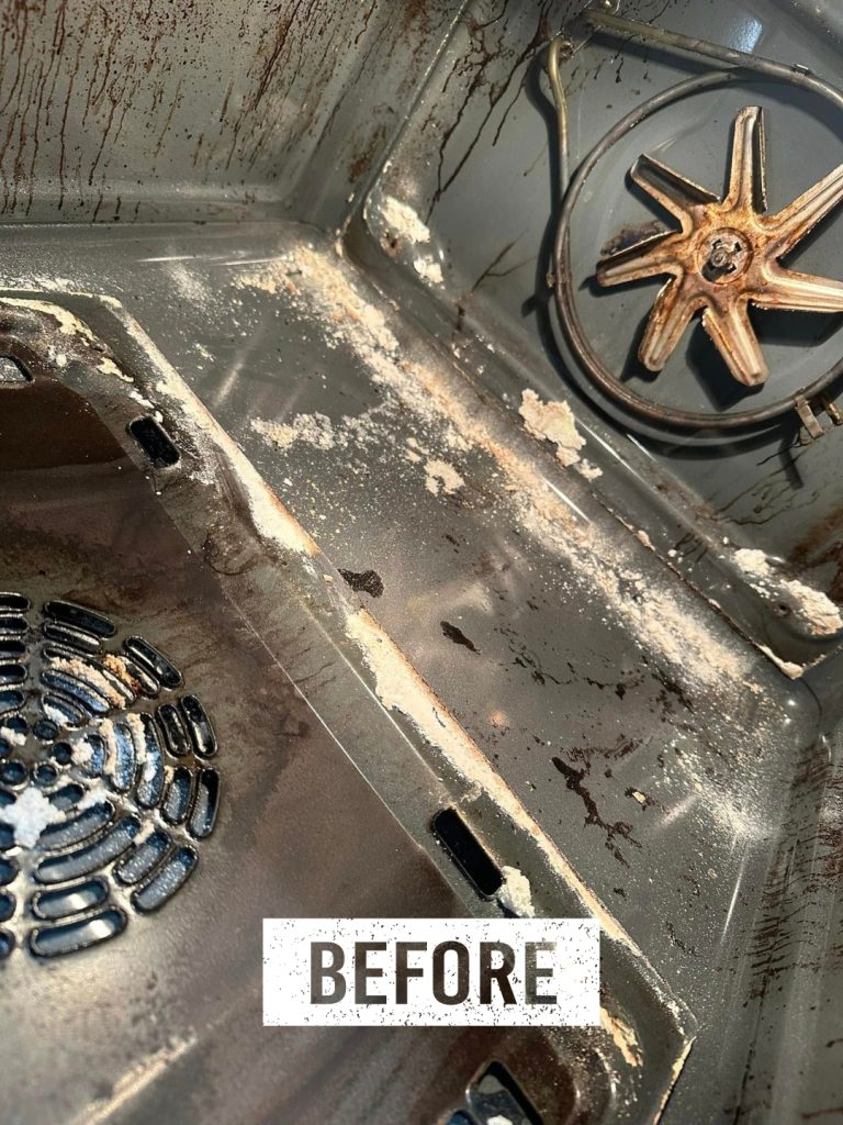 Oven Cleaning Wolverhampton 29 Oven fan blade and back plate before cleaning in Wolverhampton