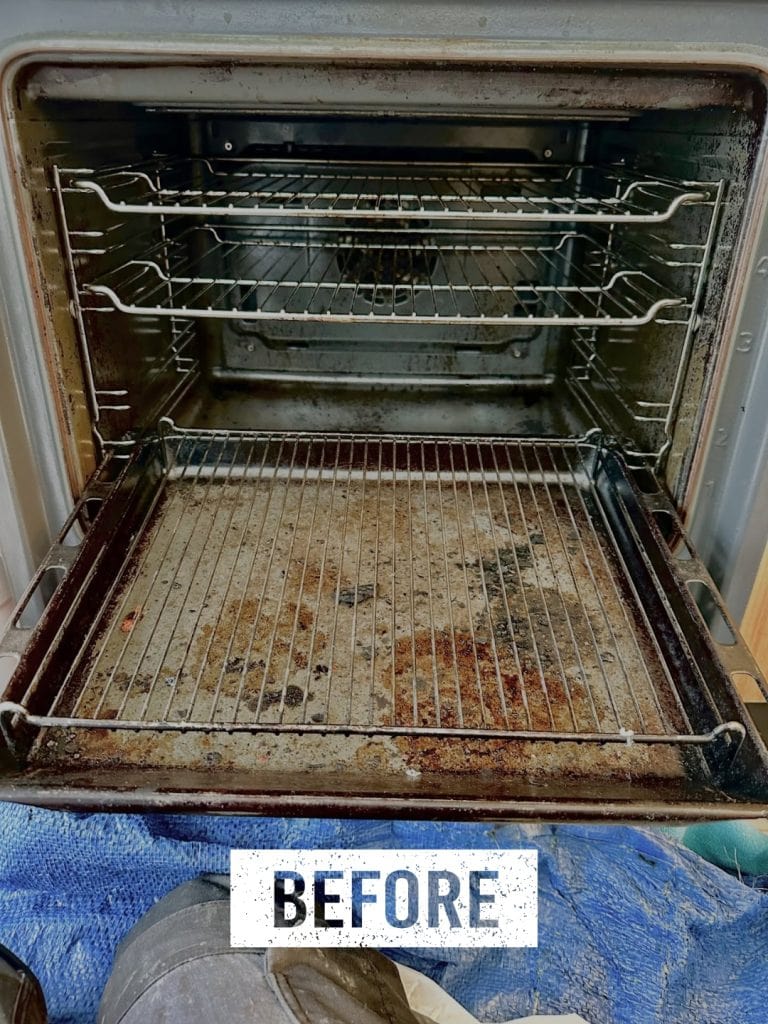 Oven Cleaning Wolverhampton 27 Oven tray and rack before cleaning in Wolverhampton