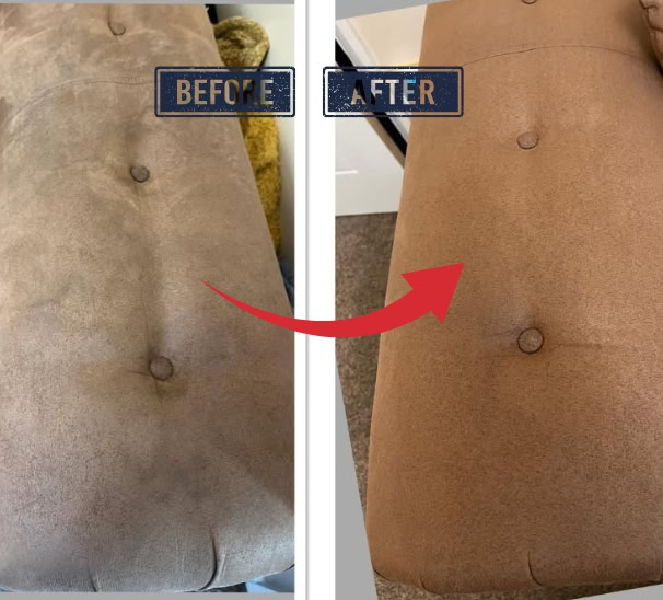 Upholstery Cleaning Sandwell 7 Before and after sofa cleaning in Sandwell showing improved fabric sofa results after upholstery cleaning