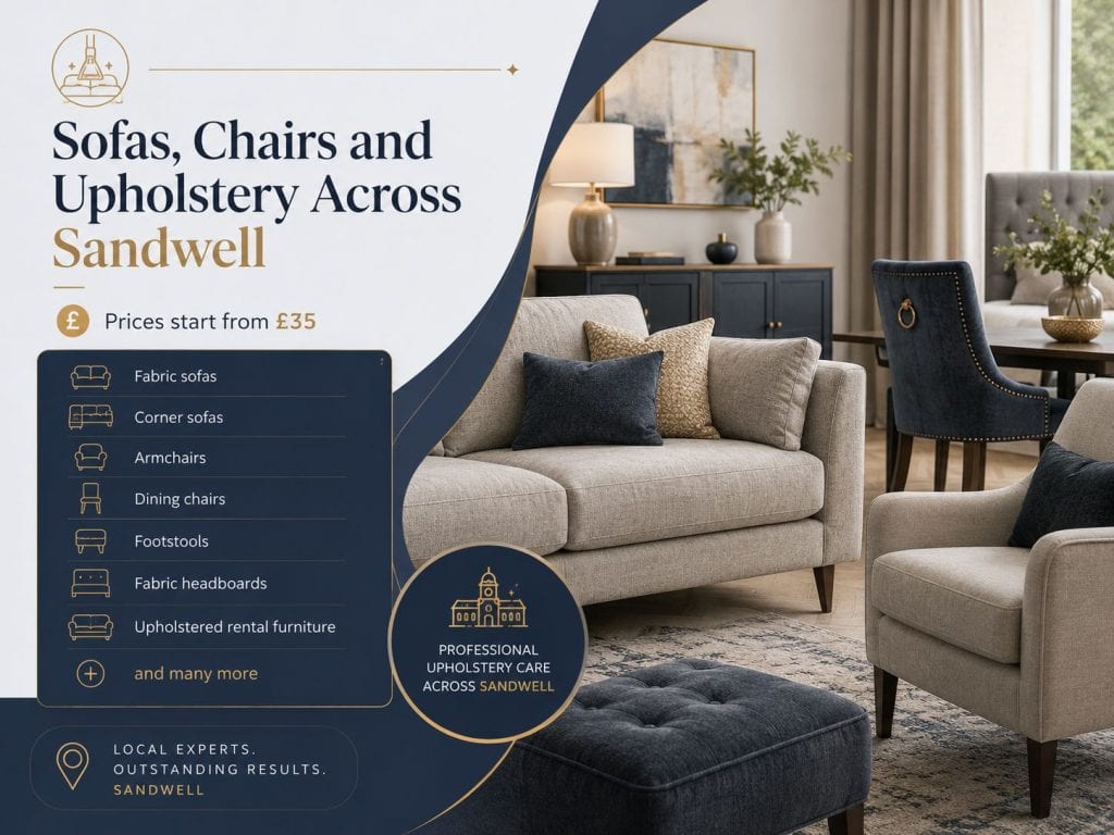 Upholstery Cleaning Sandwell 8 Sofas chairs and upholstery prices across Sandwell with fabric sofa armchair dining chair and footstool cleaning from £35