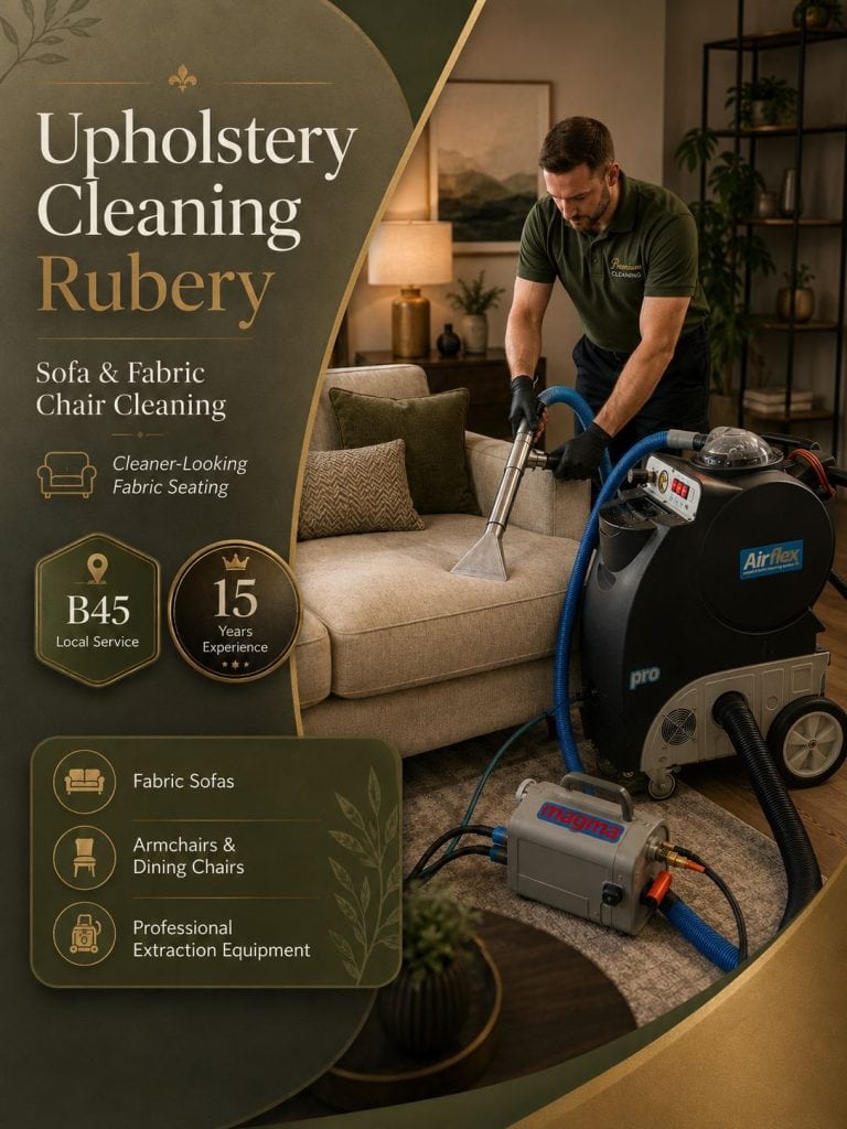 Upholstery cleaning in Rubery for fabric sofas armchairs dining chairs and soft seating in B45