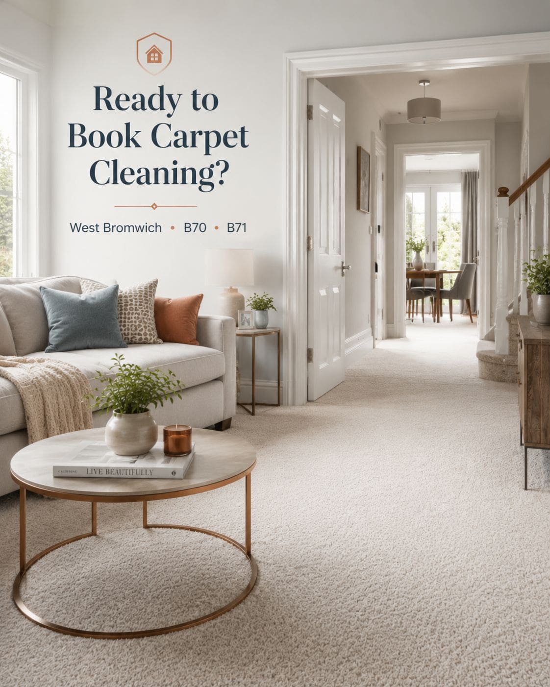 Arrange carpet cleaning in West Bromwich for one room stairs or carpets throughout the property