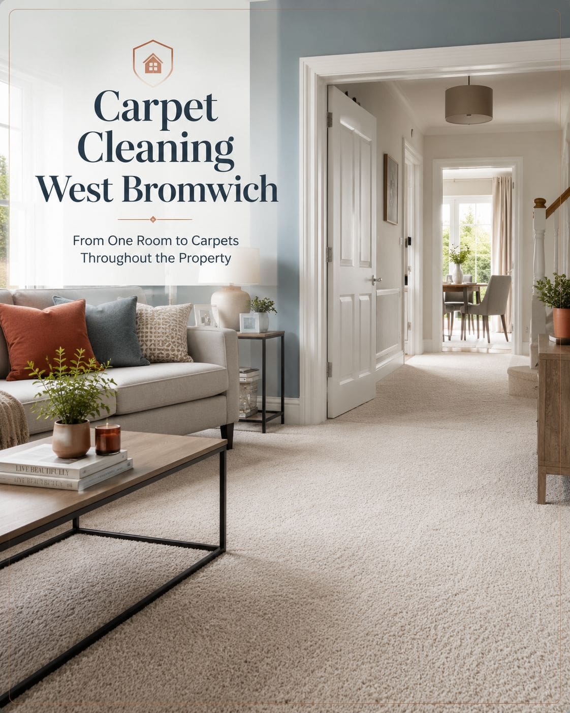 Carpet cleaning in West Bromwich for individual rooms, stairs and carpets throughout the property
