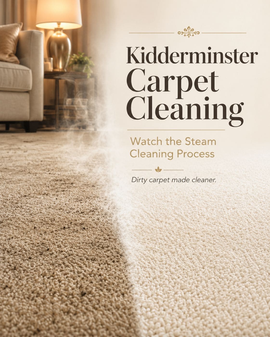 Kidderminster carpet cleaning video showing dirty carpet cleaned