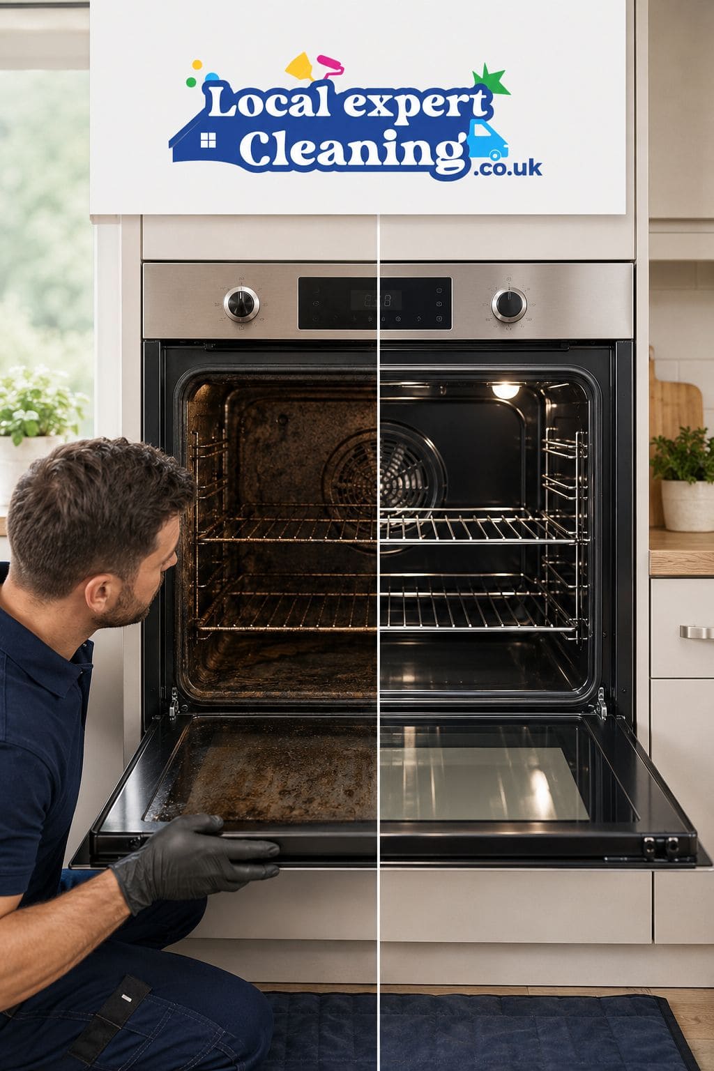 Professional oven cleaning before and after by Local Expert Cleaning