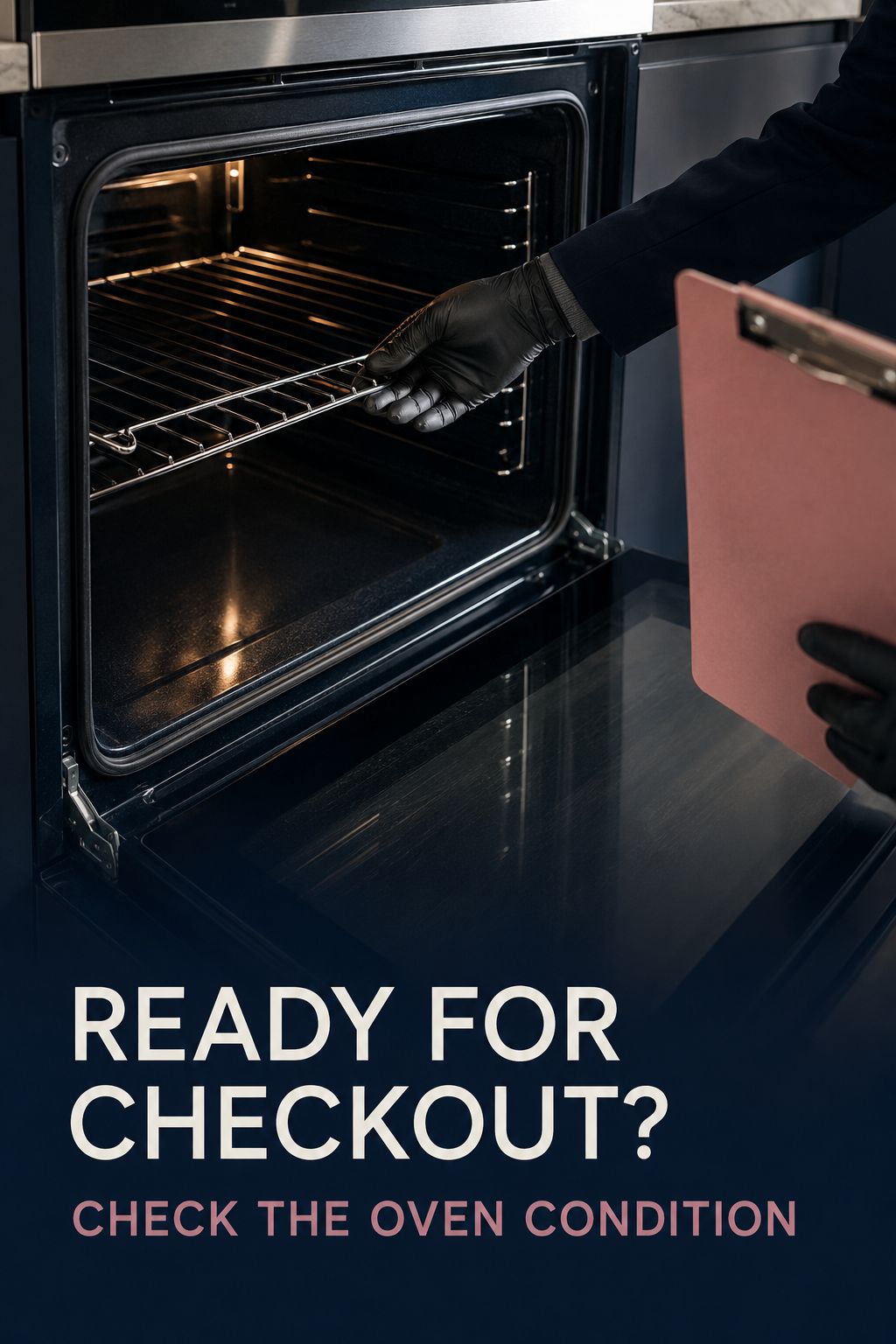 Tenant photographing a clean oven before the final property handover