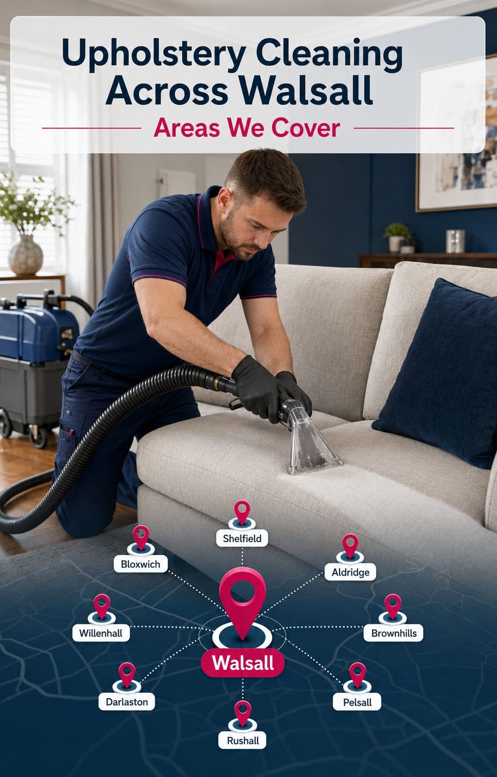 Upholstery cleaning areas covered across Walsall and nearby neighbourhoods