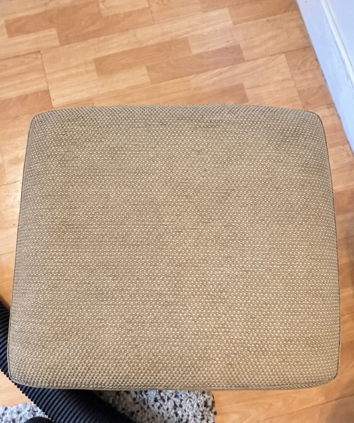 Fabric footstool after upholstery cleaning during a Bearwood home visit